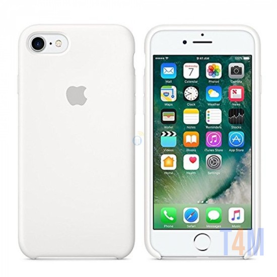 CAPA SILICONE LEATHER CASE APPLE IPHONE 7 / 8 (4.7") BRANCO